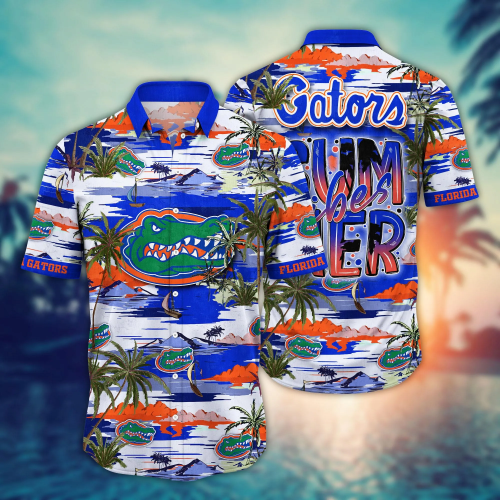 Florida Gators Flower 3D Button 3D Button Hawaiian Shirt Gift for Men Dad Father Gift for Men Dad Father