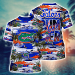 Florida Gators Flower 3D Button 3D Button Hawaiian Shirt Gift for Men Dad Father Gift for Men Dad Father