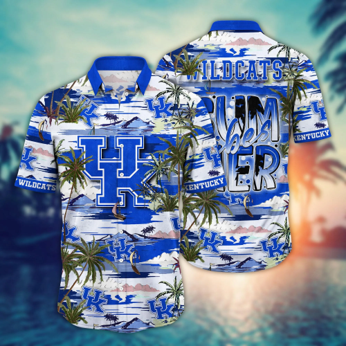 Wildcats Flower 3D Button 3D Button Hawaiian Shirt Gift for Men Dad Father Gift for Men Dad Father