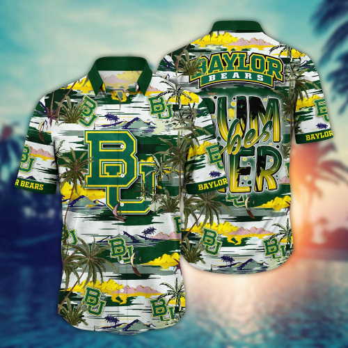 Baylor Bears Flower 3D Button 3D Button Hawaiian Shirt Gift for Men Dad Father Gift for Men Dad Father