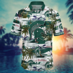 Michigan State Spartans Flower 3D Button Hawaii Shirt Gift for Men Dad Father