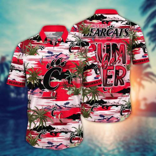 Cincinnati Bearcats Flower 3D Button 3D Button Hawaiian Shirt Gift for Men Dad Father Gift for Men Dad Father