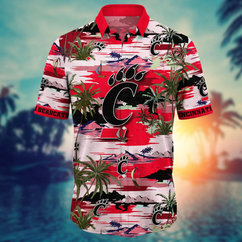 Cincinnati Bearcats Flower 3D Button 3D Button Hawaiian Shirt Gift for Men Dad Father Gift for Men Dad Father