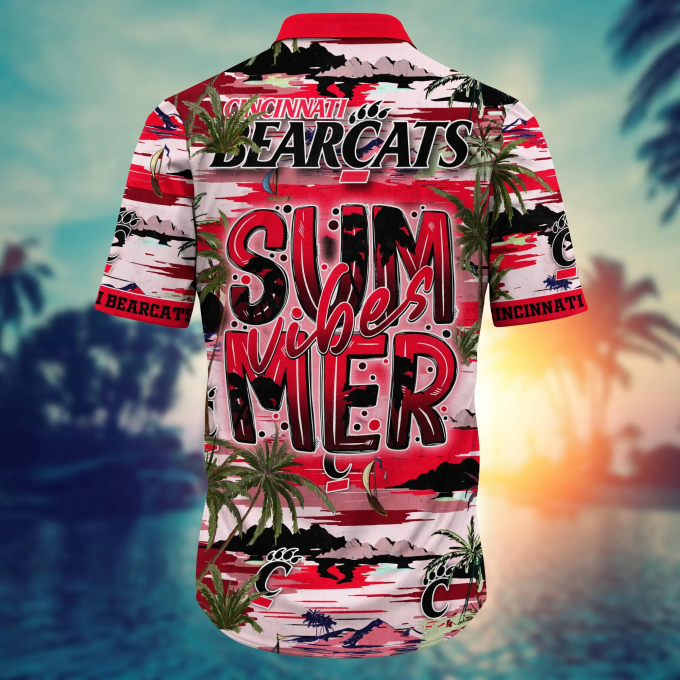 Cincinnati Bearcats Flower 3D Button 3D Button Hawaiian Shirt Gift for Men Dad Father Gift for Men Dad Father