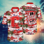 Cornell Big Red Flower 3D Button 3D Button Hawaiian Shirt Gift for Men Dad Father Gift for Men Dad Father