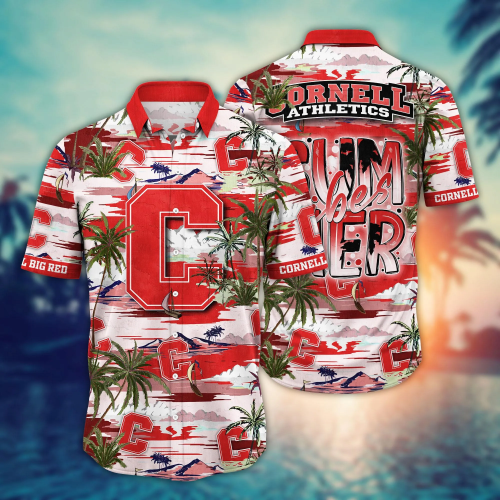 Cornell Big Red Flower 3D Button 3D Button Hawaiian Shirt Gift for Men Dad Father Gift for Men Dad Father