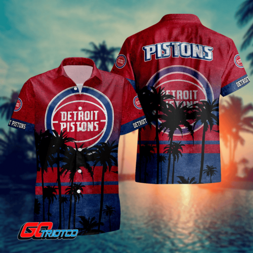 Detroit Pistons 3D Button 3D Button Hawaiian Shirt Gift for Men Dad Father Gift for Men Dad Father