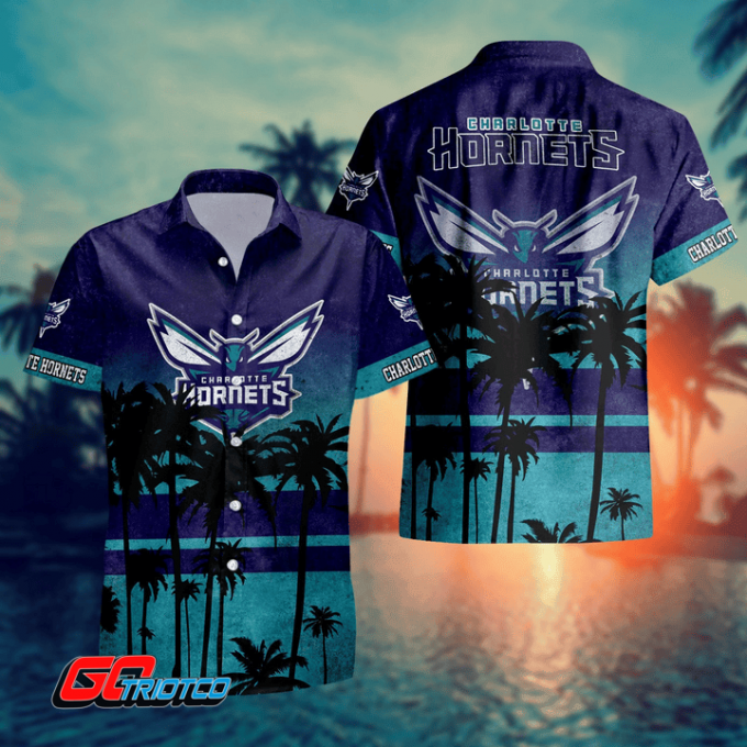 Charlotte Hornets 3D Button 3D Button Hawaiian Shirt Gift for Men Dad Father Gift for Men Dad Father
