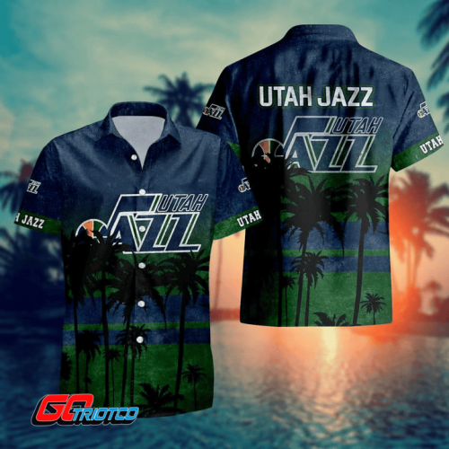 Utah Jazz 3D Button 3D Button Hawaiian Shirt Gift for Men Dad Father Gift for Men Dad Father