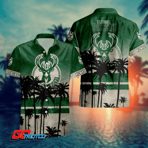 Milwaukee Bucks 3D Button 3D Button Hawaiian Shirt Gift for Men Dad Father Gift for Men Dad Father