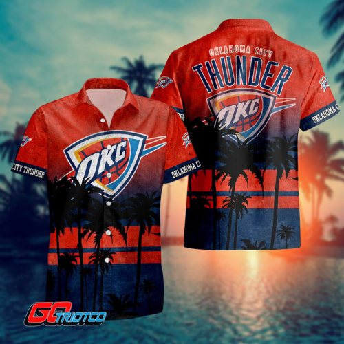 Oklahoma City Thunder 3D Button 3D Button Hawaiian Shirt Gift for Men Dad Father Gift for Men Dad Father