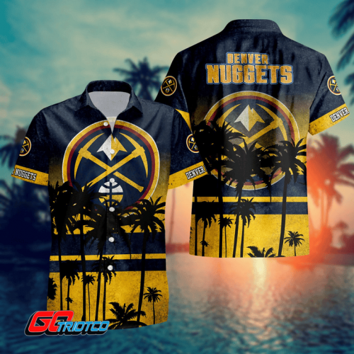 Denver Nuggets 3D Button 3D Button Hawaiian Shirt Gift for Men Dad Father Gift for Men Dad Father