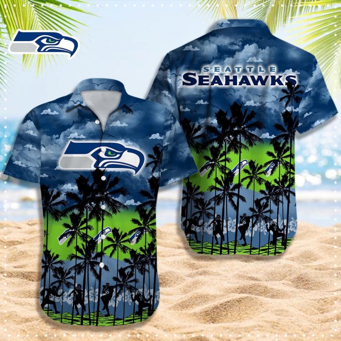 Seattle Seahawks 3D Button 3D Button Hawaiian Shirt Gift for Men Dad Father Gift for Men Dad Father 08
