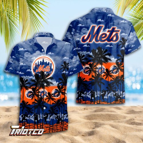 New York Mets 3D Button 3D Button Hawaiian Shirt Gift for Men Dad Father Gift for Men Dad Father Trending Summer.