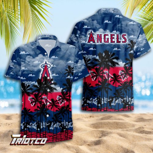 Los Angeles Angels 3D Button 3D Button Hawaiian Shirt Gift for Men Dad Father Gift for Men Dad Father Trending Summer.