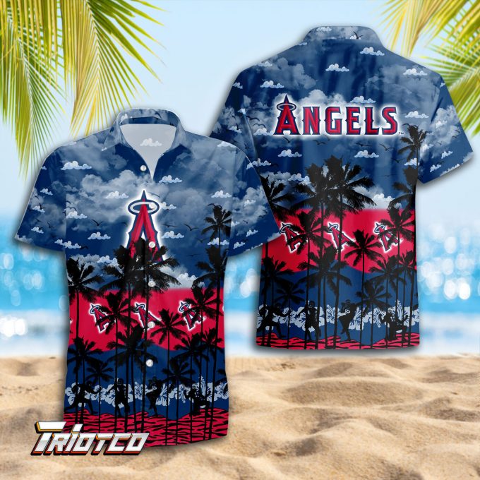 Los Angeles Angels 3D Button 3D Button Hawaiian Shirt Gift for Men Dad Father Gift for Men Dad Father Trending Summer.