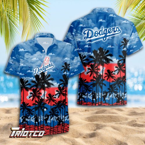 Los Angeles Dodgers 3D Button 3D Button Hawaiian Shirt Gift for Men Dad Father Gift for Men Dad Father Trending Summer.
