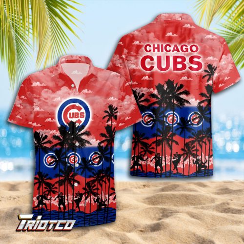 Chicago Cubs 3D Button 3D Button Hawaiian Shirt Gift for Men Dad Father Gift for Men Dad Father Trending Summer.