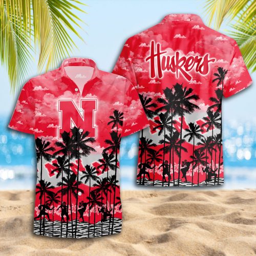 Nebraska Cornhuskers 3D Button 3D Button Hawaiian Shirt Gift for Men Dad Father Gift for Men Dad Father Trending Summer