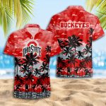 Ohio State Buckeyes 3D Button 3D Button Hawaiian Shirt Gift for Men Dad Father Gift for Men Dad Father Trending Summer