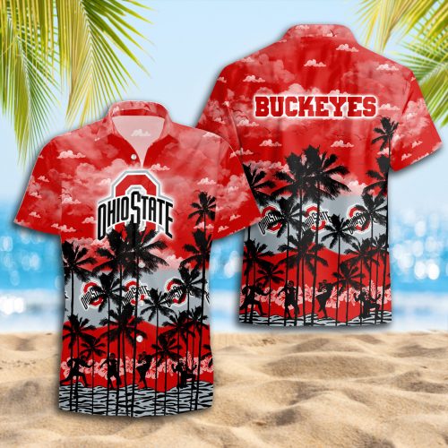 Ohio State Buckeyes 3D Button 3D Button Hawaiian Shirt Gift for Men Dad Father Gift for Men Dad Father Trending Summer