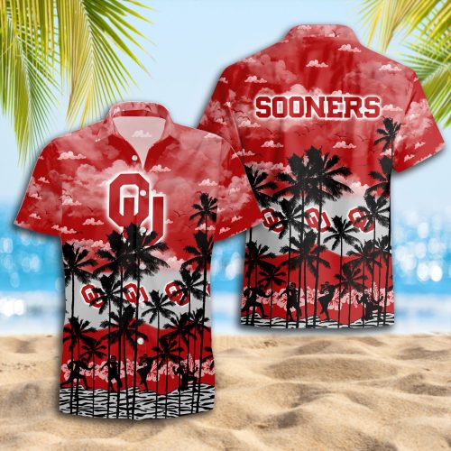 Oklahoma Sooners 3D Button 3D Button Hawaiian Shirt Gift for Men Dad Father Gift for Men Dad Father Trending Summer