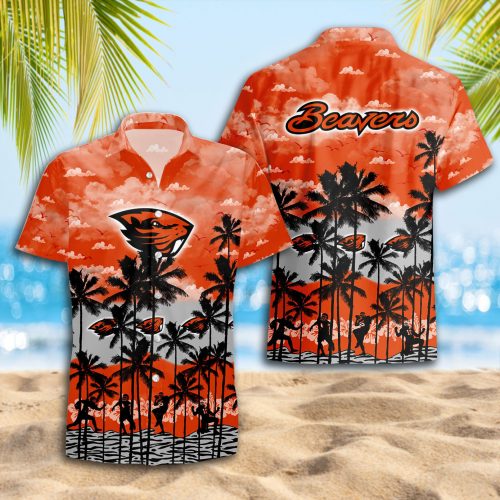 Oregon State Beavers 3D Button 3D Button Hawaiian Shirt Gift for Men Dad Father Gift for Men Dad Father Trending Summer