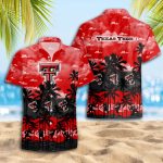 Texas Tech Red Raiders 3D Button 3D Button Hawaiian Shirt Gift for Men Dad Father Gift for Men Dad Father Trending Summer
