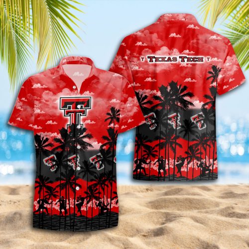 Texas Tech Red Raiders 3D Button 3D Button Hawaiian Shirt Gift for Men Dad Father Gift for Men Dad Father Trending Summer
