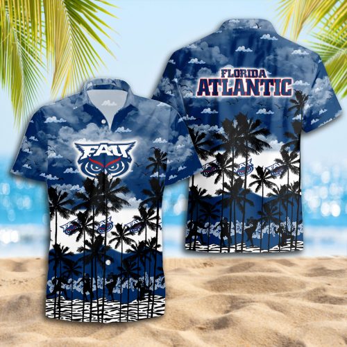 Florida Atlantic Owls 3D Button 3D Button Hawaiian Shirt Gift for Men Dad Father Gift for Men Dad Father Trending Summer