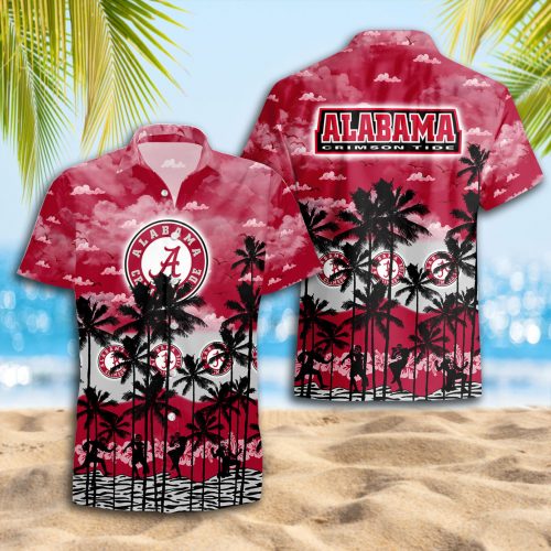 Alabama Crimson Tide 3D Button 3D Button Hawaiian Shirt Gift for Men Dad Father Gift for Men Dad Father Trending Summer
