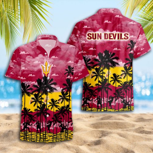 Arizona State Sun Devils 3D Button 3D Button Hawaiian Shirt Gift for Men Dad Father Gift for Men Dad Father Trending Summer