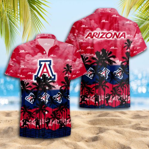 Arizona Wildcats 3D Button 3D Button Hawaiian Shirt Gift for Men Dad Father Gift for Men Dad Father Trending Summer