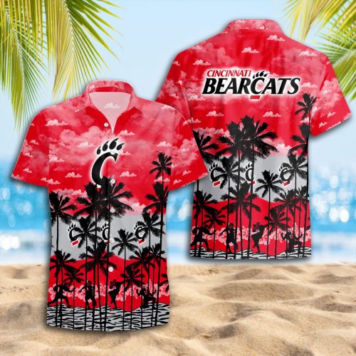 Cincinnati Bearcats 3D Button 3D Button Hawaiian Shirt Gift for Men Dad Father Gift for Men Dad Father Trending Summer