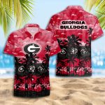 Georgia Bulldogs 3D Button 3D Button Hawaiian Shirt Gift for Men Dad Father Gift for Men Dad Father Trending Summer