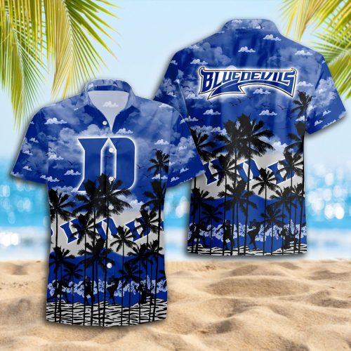 Duke Blue Devils 3D Button 3D Button Hawaiian Shirt Gift for Men Dad Father Gift for Men Dad Father Trending Summer