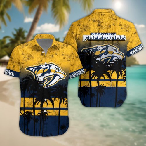 Nashville Predators 3D Button Hawaii Shirt Gift for Men Dad Father