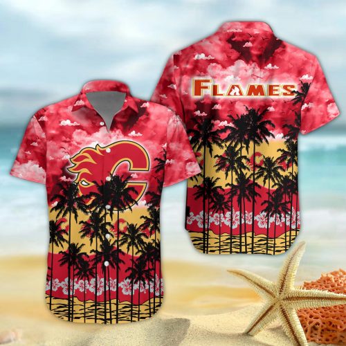 Calgary Flames 3D Button 3D Button Hawaiian Shirt Gift for Men Dad Father Gift for Men Dad Father