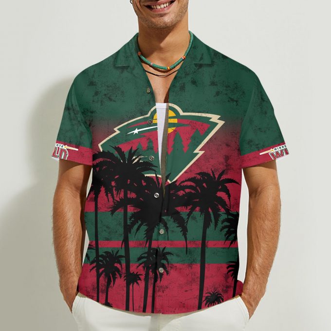 Minnesota Wild 3D Button Hawaii Shirt Gift for Men Dad Father