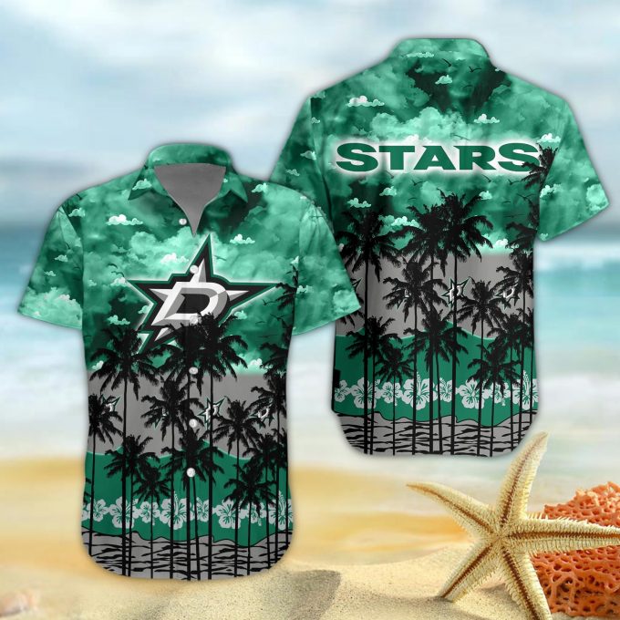 Dallas Stars 3D Button 3D Button Hawaiian Shirt Gift for Men Dad Father Gift for Men Dad Father
