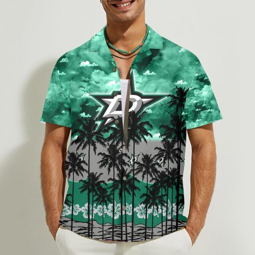 Dallas Stars 3D Button 3D Button Hawaiian Shirt Gift for Men Dad Father Gift for Men Dad Father