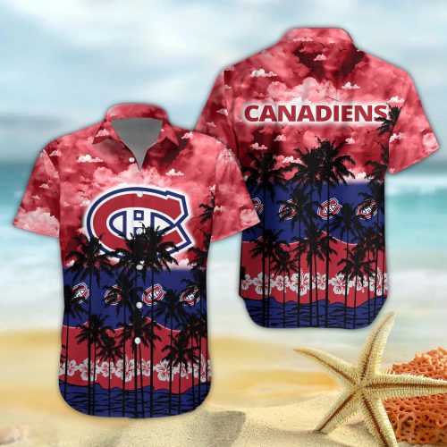 Montreal Canadiens 3D Button 3D Button Hawaiian Shirt Gift for Men Dad Father Gift for Men Dad Father