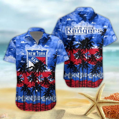 New York Rangers 3D Button 3D Button Hawaiian Shirt Gift for Men Dad Father Gift for Men Dad Father