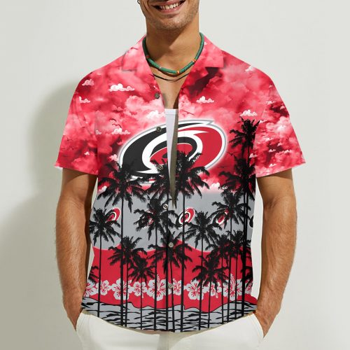 Carolina Hurricanes 3D Button 3D Button Hawaiian Shirt Gift for Men Dad Father Gift for Men Dad Father