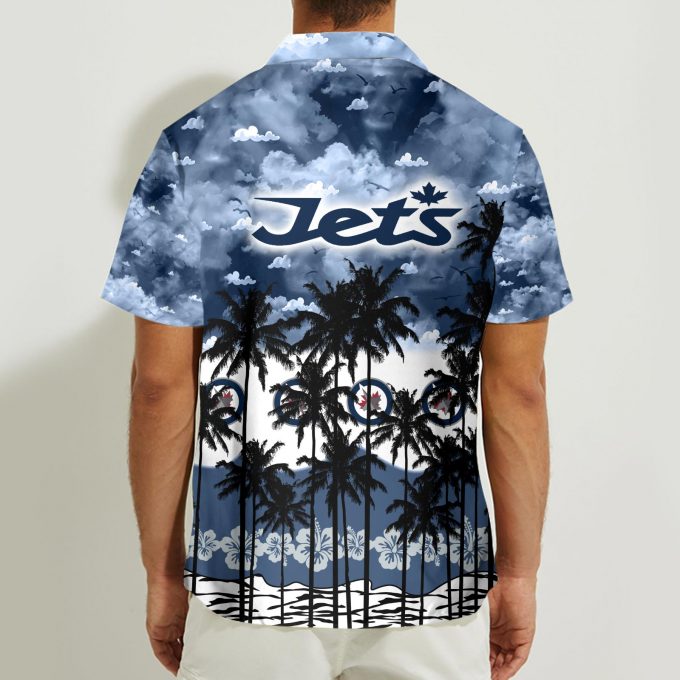 Winnipeg Jets 3D Button 3D Button Hawaiian Shirt Gift for Men Dad Father Gift for Men Dad Father