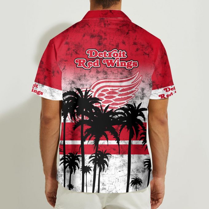 Detroit Red Wings 3D Button Hawaii Shirt Gift for Men Dad Father