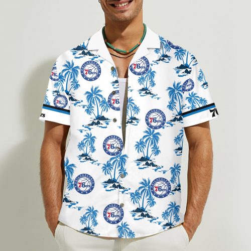 Philadelphia 76ers 3D Button Hawaii Shirt Gift for Men Dad Father