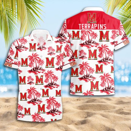 Maryland Terrapins 3D Button Hawaii Shirt Gift for Men Dad Father