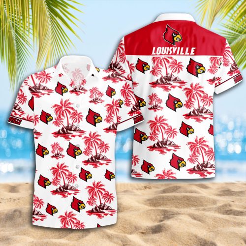 Louisville Cardinals 3D Button Hawaii Shirt Gift for Men Dad Father