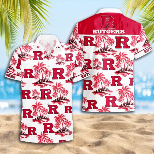 Rutgers Scarlet Knights 3D Button Hawaii Shirt Gift for Men Dad Father